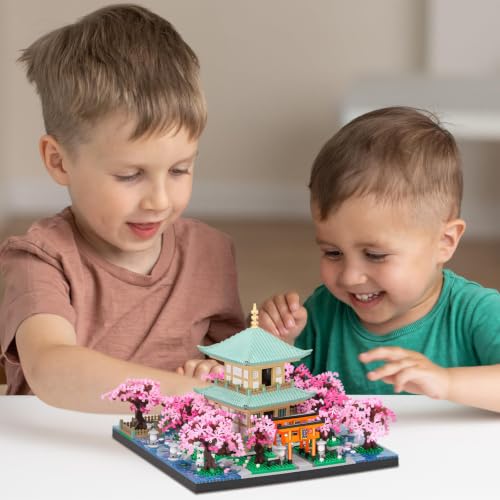 HJPLPXH Japanese Bonsai Tree House Cherry Blossom Micro Building Block Sets - style: Cherry Blossom