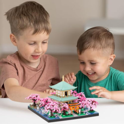 HJPLPXH Japanese Bonsai Tree House Cherry Blossom Micro Building Block Sets - style: Cherry Blossom