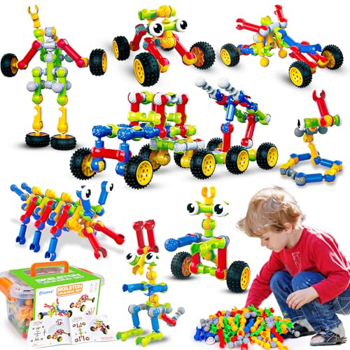 Qirptey Kids STEM Building Toys for 3 4 5 6 7 8+ Year Old Boy Birthday Gift - style: 186 PCS