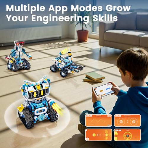 5-in-1 STEM Robotics Kit, APP & Remote Control Robot Building Kit