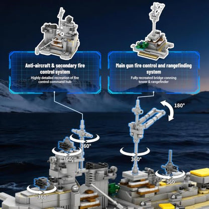 Reobrix World of Warships Bismarck Battleship Building Block Sets 3462PCS