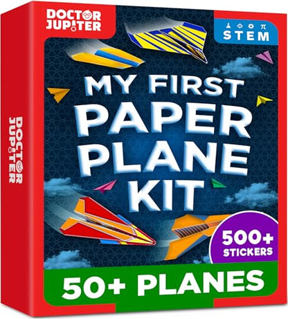 Doctor Jupiter Paper Airplane Book Kit for Kids Ages 4+, Craft Toy - style: 50+ Airplanes