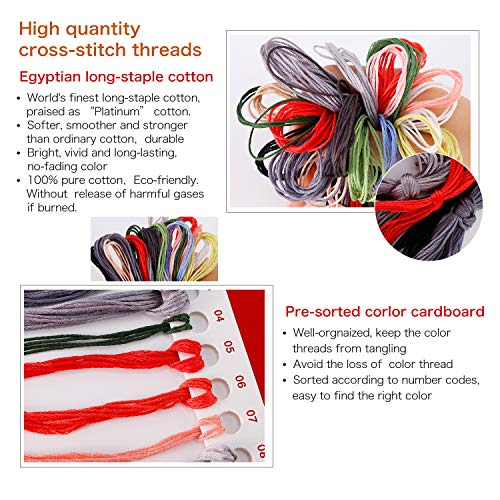 ITSTITCH Printed Cross Stitch Kits 11CT 20X20 inch 100% Cotton Holiday Gift DIY Embroidery Starter Kits Easy Patterns Embroidery for Girls Crafts DMC Stamped Supplies Needlework Rainbow Bubble Boy - color: Stamped 20.1x20.1 inch