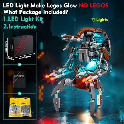 LocoLee LED Light Kit Compatible with Lego Droideka 75381(No Models Only Light) Creative Lighting Set Accessories Compatible with Lego Droideka 75381 Set