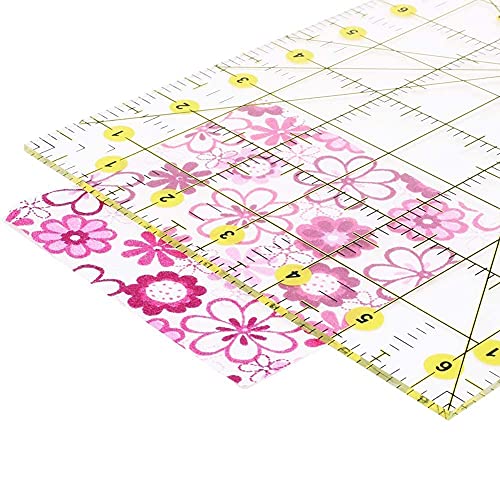 Acrylic Quilting Ruler 6.5" x 12" Fabric Cutting Ruler for Sewing Crafts