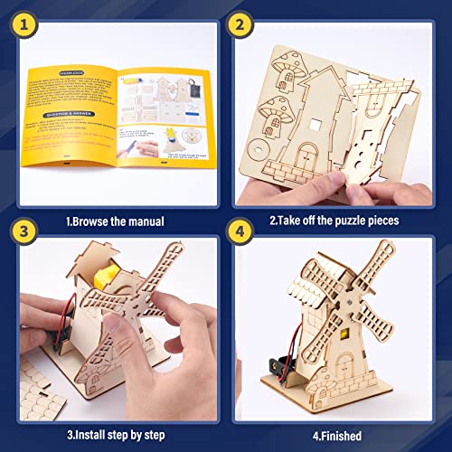 Yutin 10 in 1 STEM Kits for Kids, Wood Craft Robot Building Kit for Boys Age 8-10 8-12, DIY Science Building Projects for 8, 3D Wooden Puzzles, STEM Science Crafts for Girls Age 8 9 10 11 12 14