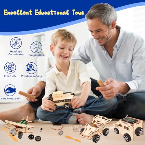 STEM Kits for Kids Age 8-12, 6-in-1 Model Car Kits, STEM Building Toys