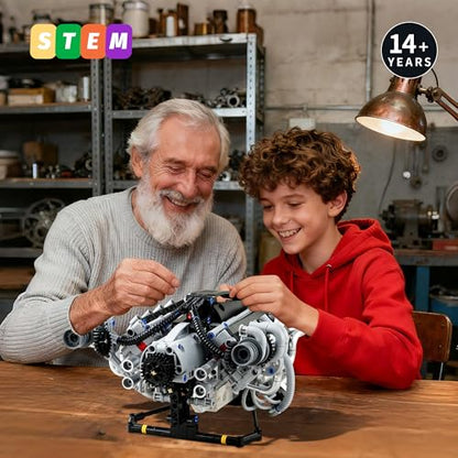 V8 Engine Model Kit, Mini V8 Engine Kit that Runs for Kids Adults (770PCS） - size: Small
