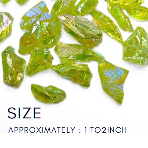 Crystals, Rocks, Jade, Crystals and Healing Stones, Witchcraft Supplies, Healing Crystals, Stones, Healing Stones, Rock Collection, Agate, Raw Stones (Apple Aura Quartz, 2 Pcs) - color: Apple Aura Quartz