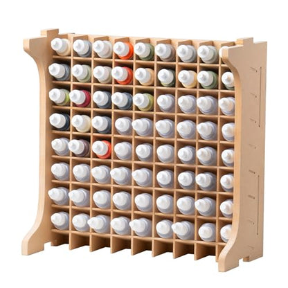 Large Capacity Plastic Model Tool Storage Paint Rack - Holds 72 Pieces, Compatible with Vallejo Modular Paint Rack, MDF Material, GK12 - size: 72 Holes Vallejo