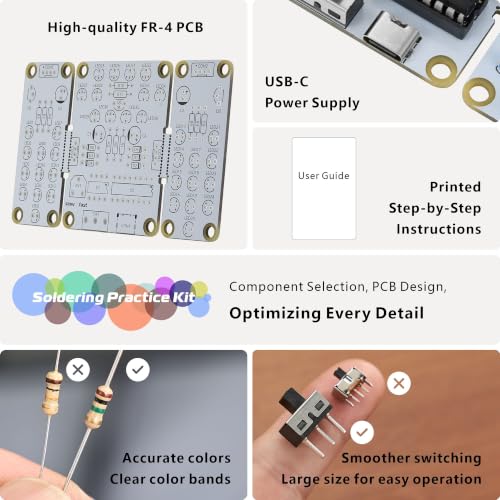 Soldering Practice Kit, 3-Color Split LED for Beginners