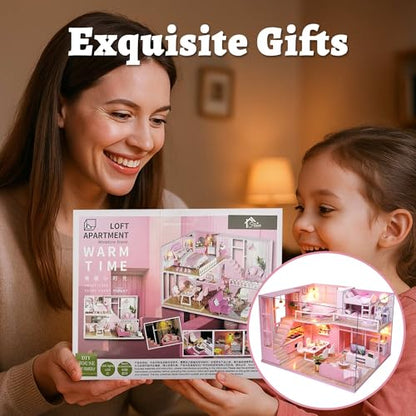 Flever Dollhouse Miniature DIY House Kit Creative Room with Loft Apartment Scene for Romantic Artwork Gift (Dream Angel) - color: Dream Angels