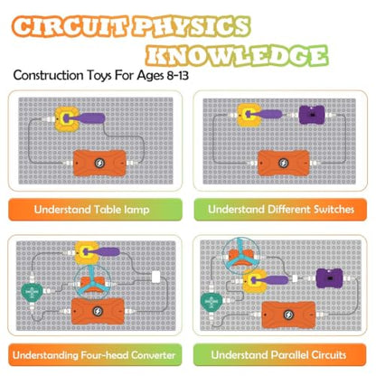 2-in-1 STEM Kit for Kids 3+, 218 Pcs Circuit & Car Building Set
