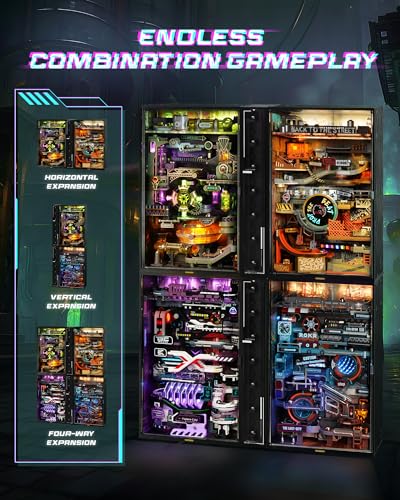ROKR 3D Puzzle for Adults, Electric Marble Run Model Kits, Parallel World Alchemy City MR04S, Christmas Birthday Gifts - style: Alchemy City