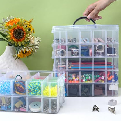 Bead Organizer 7 Tier 70 grid Stackable Craft Tackle Storage Container - size: 7-Tier