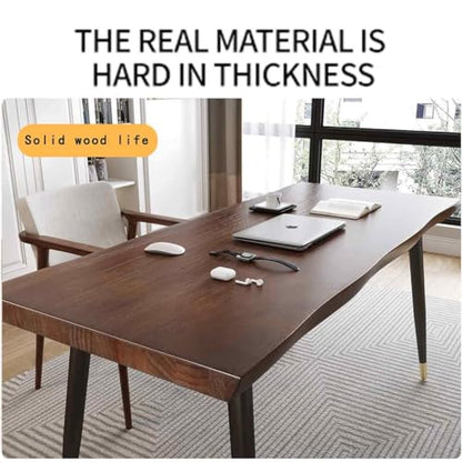 Sihtengxxhongs Modern Simple Style 55 Inch Standing Desk, Solid Wood Computer Desk with Black Metal Frame, Multipurpose Study Writing Workstation Desk for Home Office Bedroom Living Room - size: YC-1