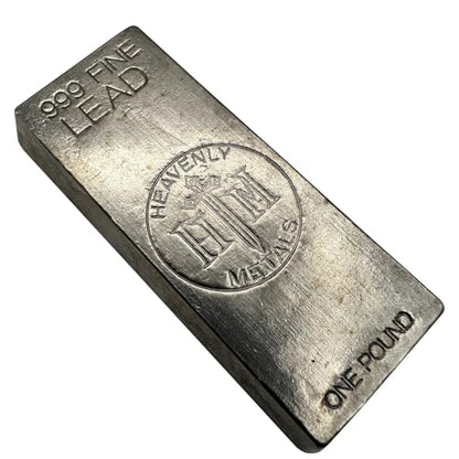 1 Pound 99.9% Pure Lead Ingot – Hand Poured Lead Metal Bullion Bar - Collectible Element for Display, Science Experiments, DIY Casting or Paperweight - color: Gray
