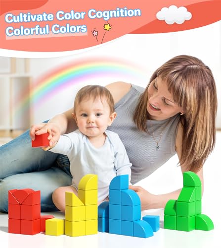 Magnetic Blocks for Kids Ages 1-3, Large Magnet Toys Toddler Building - style: 36PCS (1.34in)