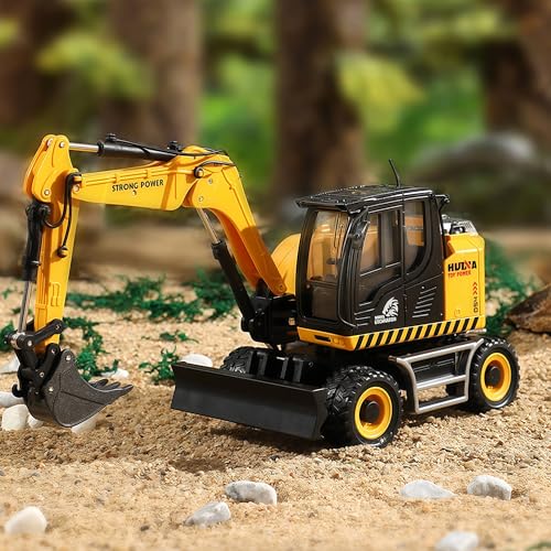 Excavator Toy, Digger Construction with Movable Multiple Joints for Kids - color: 1725 Yellow