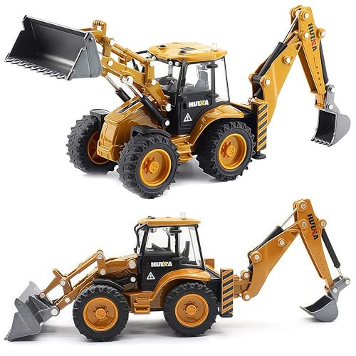 Gemini&Genius Backhoe Loader Toy, Alloy Excavator Construction Vehicle Toy