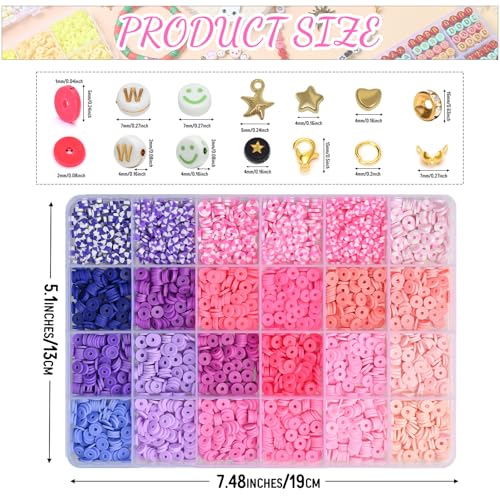 wuzoe Friendship Bracelet Kit, 16888pcs, 96 Colors Polymer Clay Beads & 1200 Letter Beads，Bracelet Making Kit for DIY Jewelry Making&Friendship Bracelet Making