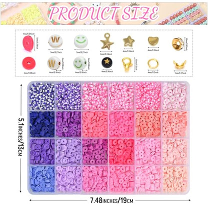 wuzoe Friendship Bracelet Kit, 16888pcs, 96 Colors Polymer Clay Beads & 1200 Letter Beads，Bracelet Making Kit for DIY Jewelry Making&Friendship Bracelet Making