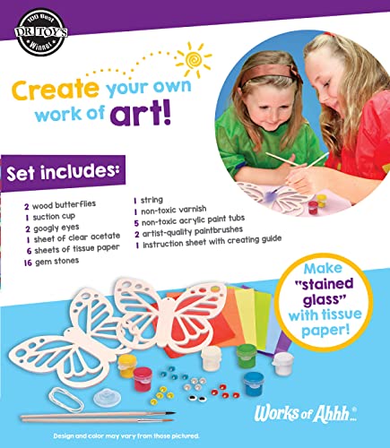 Works of Ahhh... Craft Set - Suncatcher Classic Wood Paint Kit - Premium Quality, Educational, and Fun Activity for Kids and Families - Great Gift Idea for Holidays, Birthdays, and Everyday Playtime - style: Suncatcher