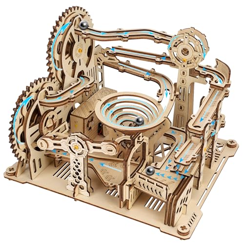 Upgraded Motorized 3D Wooden Puzzles for Adults Marble Run Set, 236-Piece Mechanical Model Kit, STEM Building Project & Unique Gift for Men, Women, Teens, Christmas Birthday Gift