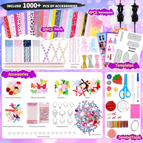 MPQMPQ 1000+ PCS Fashion Designer Kits for Girls Age 6 7 8 9 10 11 12+