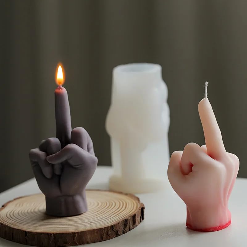 Candle Molds - Silicone Mold for Candles Making, DIY 3D Moulds for Soy Wax, Beeswax, Scented Candle, Valentine's Day Gifts (Finger) - color: Finger