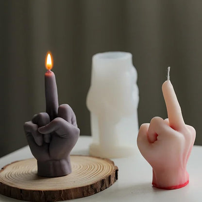 Candle Molds - Silicone Mold for Candles Making, DIY 3D Moulds for Soy Wax, Beeswax, Scented Candle, Valentine's Day Gifts (Finger) - color: Finger
