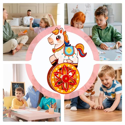 Horse Model Assembly Self-Rocking Base Brain Game - color: Orange