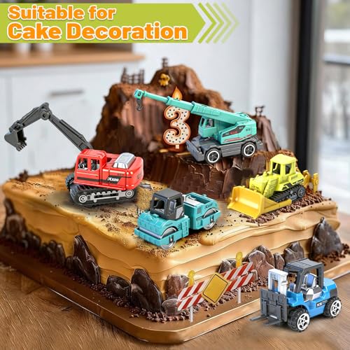12 Pack Diecast Construction Toys, Mini Colorful Alloy Model Cars for Kids - color: Colorful