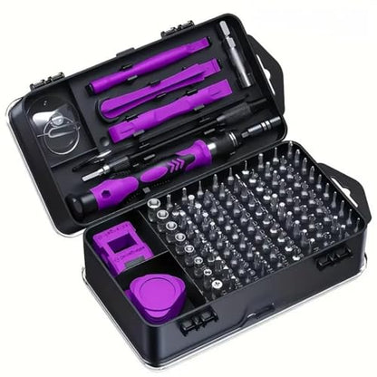 115-in-1 Screwdriver Set, Strong Magnetic Multi-Bit Tool Kit with Special-Shaped Bits, Professional Precision Repair Tools for Phone, Laptop, Electronics - color: Purple