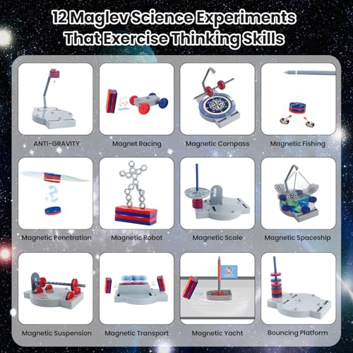 12-in-1 Anti Gravity Magnetic Levitation Science Kit,Physics Magnet Toys