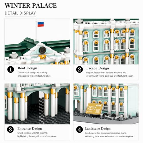1063Pcs Winter Palace Saint Petersburg Building Set World Landmark Architecture Model Collectible Toy for Kids and Adults - color: Winter Palace