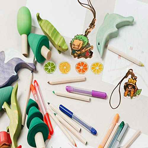 55 Pcs Shrink Plastic Keychain Kits, Shrink Paper Film Sheet for Kid Craft
