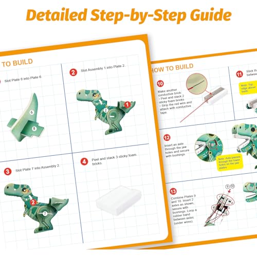 Playnovate Metal Detecting Dino STEM Kit | Electronics Circuit Science Toy for Kids | Light & Sound | Includes QR Engineering Tutorials | Birthday Gifts for Boys & Girls Age 8,9,10,11,12 Years