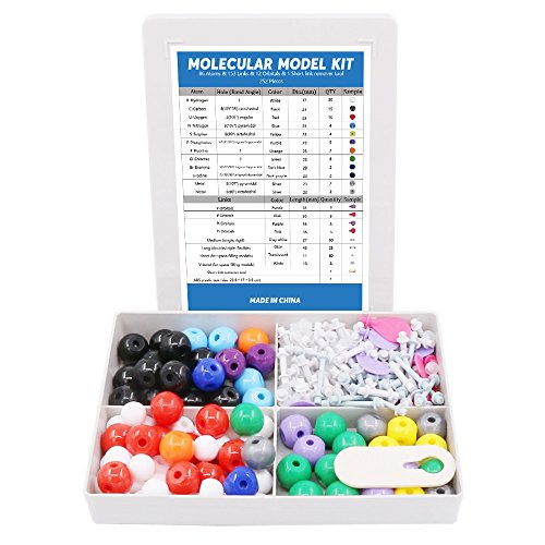 Swpeet 252 Pcs Molecular Model Kit for Inorganic & Organic Molecular Model Teacher and Student Kit - 86 Atoms & 153 Links & 12 Orbitals & 1 Short Link Remover Tool - style: 252 Pieces Molecular Model Kit