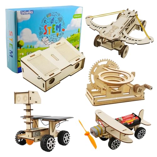 5-in-1 STEM Building Kit for Kids Ages 8-12 – Build Moon Rover, Airplane, Marble Run, Telescope & Crossbow – Educational Science Toy for Boys & Girls – Creative Gift for Birthday and Christmas - style: Stem kits-C