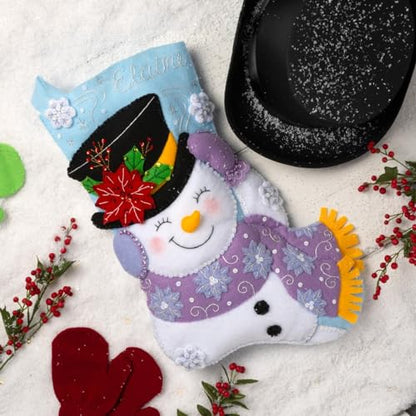 Bucilla Felt Applique 18" Stocking Making Kit, Jolly Top Hat, Perfect for DIY Arts and Crafts, 89615E