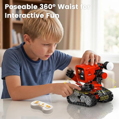5 in 1 Robot Building Kit, STEM APP & Remote Control Robotics - color: Red