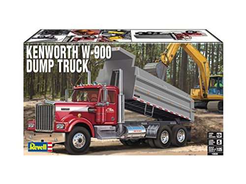 Revell 12628 Kenworth W-900 Dump Truck 1:25 Scale 265-Piece Skill Level 5 Model Building Kit