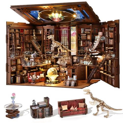 MiniCity Beyond Library Book Nook Kit, Wooden Miniature House with LED - color: Beyond Library Max
