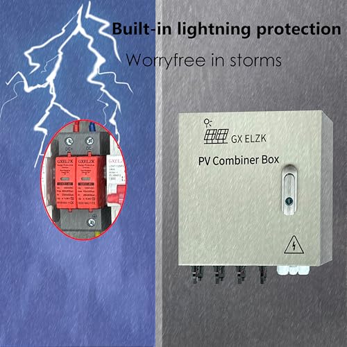 Hardcover Solar Combiner Box with 4 Strings, 80 A Circuit Breakers. This pv Combiner Box is Suitable for Off-Grid Solar Power High-Power Version - size: 4 string 80A