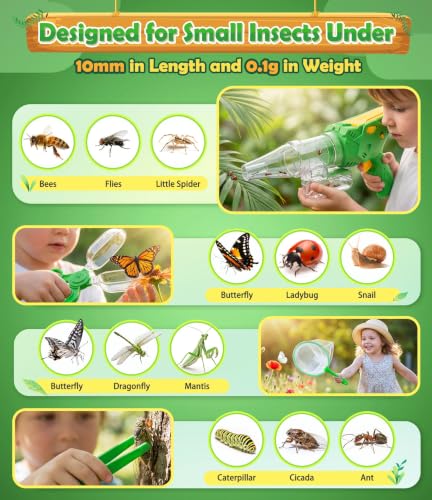 Bug Catcher for Kids 3-12, Bug Vacuum Bugs Catching Release Kit, Magnifying