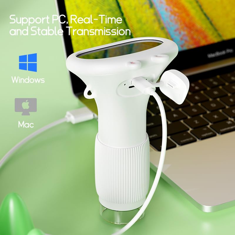 1000X Microscope for Kids, 2'' Screen Kids Wonder Quest Microscope Camera, Digital Handheld Microscope, Educational Kids Magnifying Glass, Christmas Birthday Gifts for Age 3 4 5 6 7 8 9 10- White - color: White
