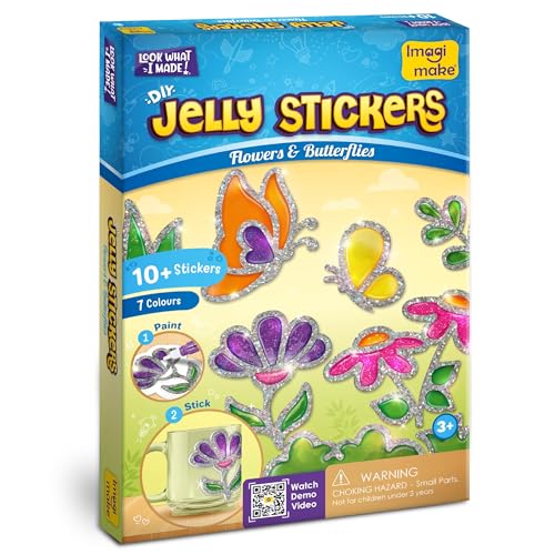 Imagimake DIY Jelly Stickers - Flowers & Butterflies, 10 Stickers, Art Kit - style: Flowers & Butterflies