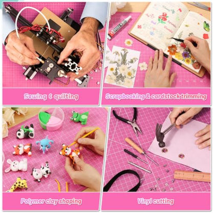 anezus Self Healing Cutting Mat for Rotary Cutting, 17.8" x 11.9", Pink - color: Pink, size: 17.8"L x 11.9"W