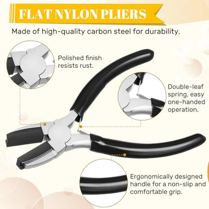 Mudder 2 Pcs Jewelry Making Tool 6 in 1 Bail Making Plier,Black - color: Black